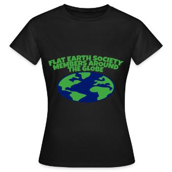 Flat Earth Society, membres du monde entier 12 - T-shirt Femme - noir - Devant - AI Model Female 172 dark (172cm)