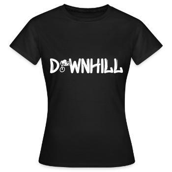 Downhill - Frauen T-Shirt - Schwarz - Vorne - AI Model Female 172 dark (172cm)