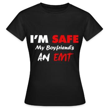 Sanitäterin Freundin Ich bin sicher, mein Freund i - Frauen T-Shirt - Schwarz - Vorne - AI Model Female 172 dark (172cm)