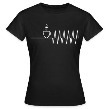 Kaffee Espresso EKG Morgen Wiederbelebung - Frauen T-Shirt - Schwarz - Vorne - AI Model Female 172 dark (172cm)