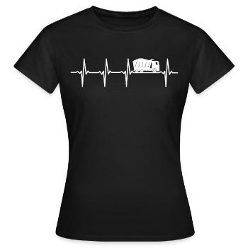 Camion Benne Basculante Heartbeat Truck - T-shirt Femme - noir - Devant - AI Model Female 172 dark (172cm)