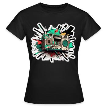 Stereo-Explosion - Frauen T-Shirt - Schwarz - Vorne - AI Model Female 172 dark (172cm)