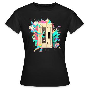 Retro Cassette - Women's T-Shirt - black - Front - AI Model Female 172 dark (172cm)