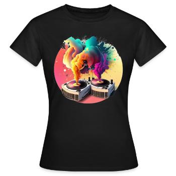 Decksmoke Turntables - Women's T-Shirt - black - Front - AI Model Female 172 dark (172cm)
