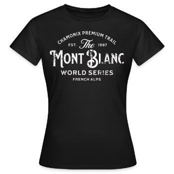 Chamonix premium trail Mt Blanc - T-shirt Femme - noir - Devant - AI Model Female 172 dark (172cm)