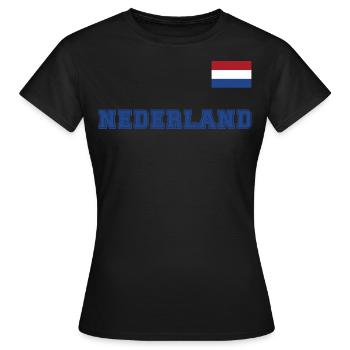Look maillot des Pays-Bas - Pays-Bas - NEDERLAND - T-shirt Femme - noir - Devant - AI Model Female 172 dark (172cm)
