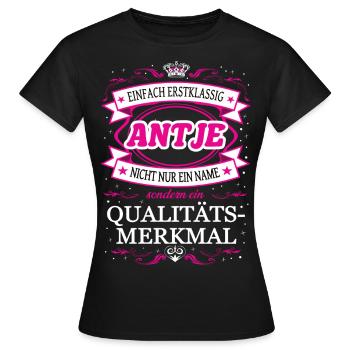 Caractéristique de qualité Antje tout simplement une tenue de première classe - T-shirt Femme - noir - Devant - AI Model Female 172 dark (172cm)