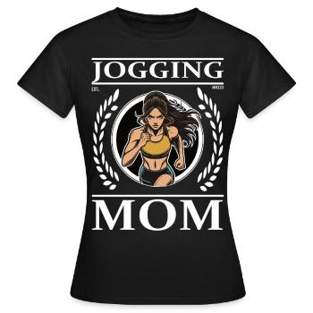 Jogging Mom – Kilometer Mutter und Sportlerin - Frauen T-Shirt - Schwarz - Vorne - AI Model Female 172 dark (172cm)