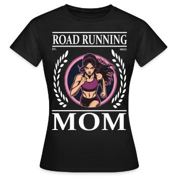 Road Running Mom - design cool pour coureur sur route - T-shirt Femme - noir - Devant - AI Model Female 172 dark (172cm)