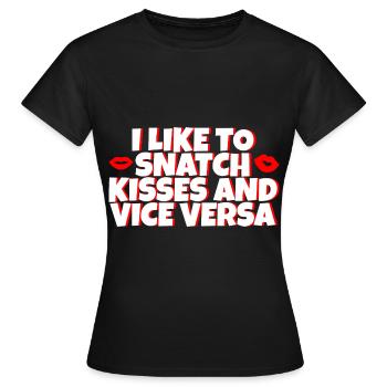J’aime arracher des baisers et vice versa 2 - T-shirt Femme - noir - Devant - AI Model Female 172 dark (172cm)