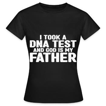 J’ai passé un test ADN et dieu est mon père 29 - T-shirt Femme - noir - Devant - AI Model Female 172 dark (172cm)