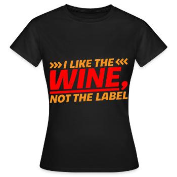 J’aime le vin, pas l’étiquette 21 - T-shirt Femme - noir - Devant - AI Model Female 172 dark (172cm)