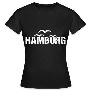 Hambourg Ville hanséatique Allemagne du Nord - T-shirt Femme - noir - Devant - AI Model Female 172 dark (172cm)
