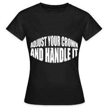 Ajustez votre couronne et manipulez-la 15 - T-shirt Femme - noir - Devant - AI Model Female 172 dark (172cm)