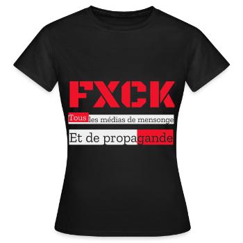 FXCK Les médias - T-shirt Femme - noir - Devant - AI Model Female 172 dark (172cm)