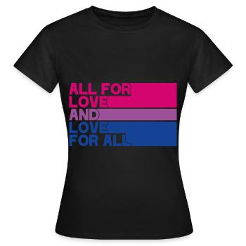 Bisexual Pride Flag - Women's T-Shirt - black - Front - AI Model Female 172 dark (172cm)