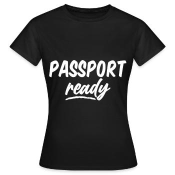 Passport Ready - Women's T-Shirt - black - Front - AI Model Female 172 dark (172cm)