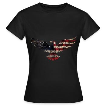 Drapeau américain Eagle Silhouette American Heritage 3 - T-shirt Femme - noir - Devant - AI Model Female 172 dark (172cm)