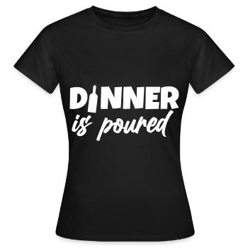 Le dîner est versé - T-shirt Femme - noir - Devant - AI Model Female 172 dark (172cm)