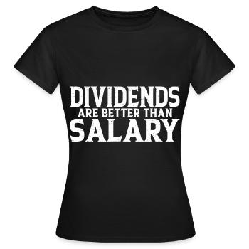Les dividendes valent mieux que le salaire 6 - T-shirt Femme - noir - Devant - AI Model Female 172 dark (172cm)