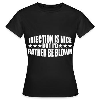 L’injection est agréable mais je préfère être soufflé 8 - T-shirt Femme - noir - Devant - AI Model Female 172 dark (172cm)