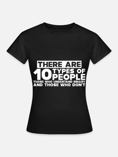 There Are 10 Types Of People, Binary Joke 5 - Dame-T-shirt - sort