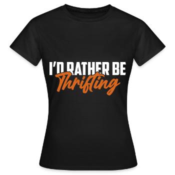 Beste Gebrauchtwaren Second Hand Trödelladen - Frauen T-Shirt - Schwarz - Vorne - AI Model Female 172 dark (172cm)