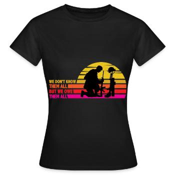 Nous ne les connaissons pas tous, mais nous leur devons à tous 3 - T-shirt Femme - noir - Devant - AI Model Female 172 dark (172cm)