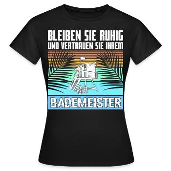 bademeister - Frauen T-Shirt - Schwarz - Vorne - AI Model Female 172 dark (172cm)