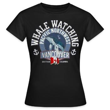 Whale watching pacific northwest 2 - Women's T-Shirt - black - Front - AI Model Female 172 dark (172cm)