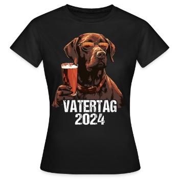 Vatertag Hund - Frauen T-Shirt - Schwarz - Vorne - AI Model Female 172 dark (172cm)