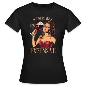Vintage Style Red Wine Lover Funny Quote Graphic - Women's T-Shirt - black - Front - AI Model Female 172 dark (172cm)