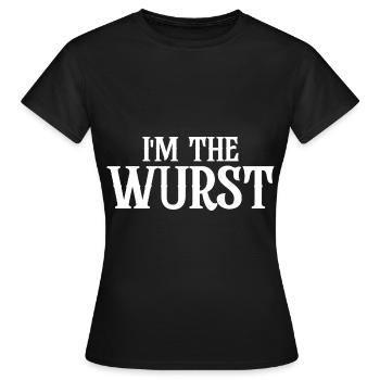 I'm The Wurst - Frauen T-Shirt - Schwarz - Vorne - AI Model Female 172 dark (172cm)