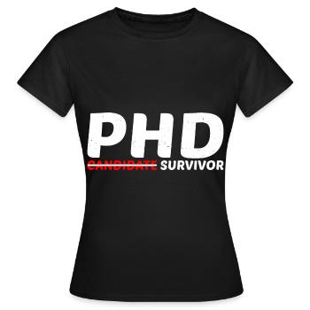Survivant du candidat au doctorat 11 - T-shirt Femme - noir - Devant - AI Model Female 172 dark (172cm)