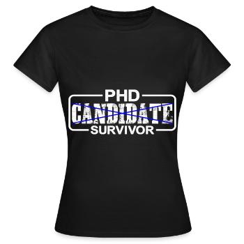 Survivant du candidat au doctorat 10 - T-shirt Femme - noir - Devant - AI Model Female 172 dark (172cm)