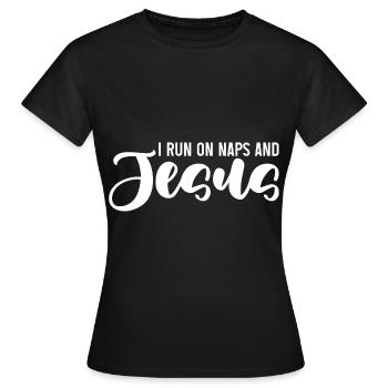 Je cours sur les siestes et Jésus - T-shirt Femme - noir - Devant - AI Model Female 172 dark (172cm)