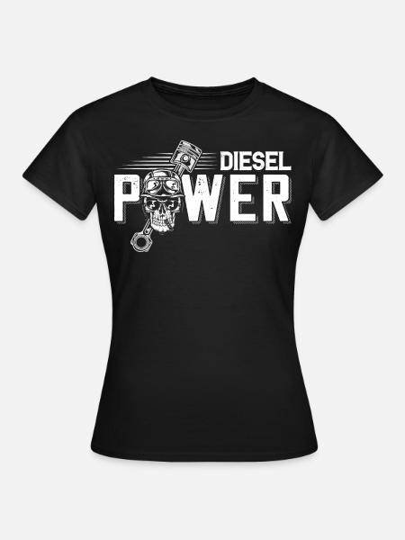engine 01 tuning diesel v8 nitro power trucker - Women's T-Shirt - black