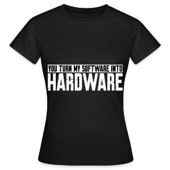 Vous transformez mon logiciel en matériel 10 - T-shirt Femme - noir - Devant - AI Model Female 172 dark (172cm)
