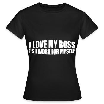 J’aime ma PS Je travaille pour moi-même 4 - T-shirt Femme - noir - Devant - AI Model Female 172 dark (172cm)