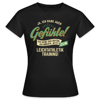 Gefuehle - ich moechte Sport - Leichtathletik! - - Frauen T-Shirt - Schwarz - Vorne - AI Model Female 172 dark (172cm)
