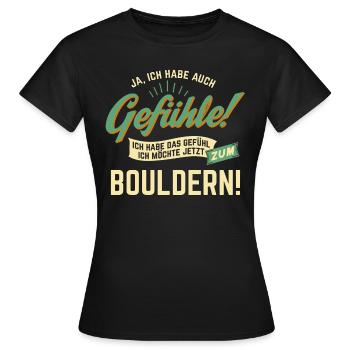 Gefuehle - ich moechte Sport - Bouldern! - - Frauen T-Shirt - Schwarz - Vorne - AI Model Female 172 dark (172cm)
