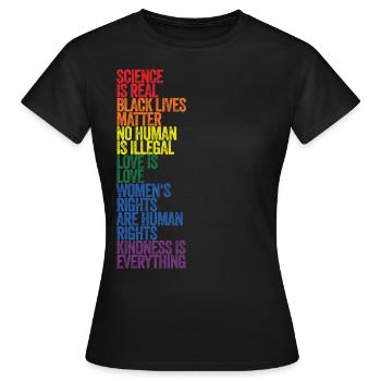 Vintage Science Is Real Black Lives Matter LGBT Pr - Frauen T-Shirt - Schwarz - Vorne - AI Model Female 172 dark (172cm)
