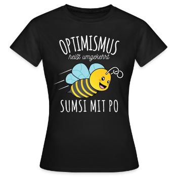 Imker Sumsi mit Po Optimismus Bienen Honig Lustige - Frauen T-Shirt - Schwarz - Vorne - AI Model Female 172 dark (172cm)