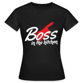 Chefkoch mit kulinarischem Humor in der Küche Knal - Frauen T-Shirt - Schwarz - Vorne - AI Model Female 172 dark (172cm)