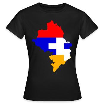 Artsakh Flag Strong Nagorno-Karabakh Armenia Nati - Women's T-Shirt - black - Front - AI Model Female 172 dark (172cm)