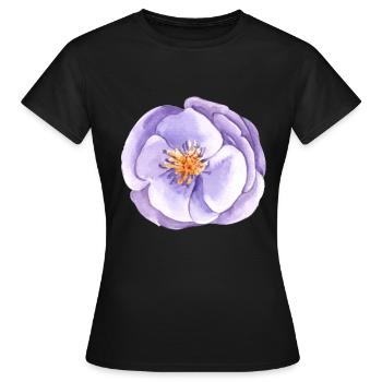 Aquarelle fleurie demoiselle d'honneur roses roses nuptiale - T-shirt Femme - noir - Devant - AI Model Female 172 dark (172cm)