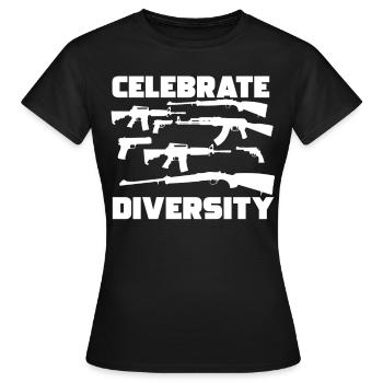 Célébrer la diversité Deuxième amendement Pro Gun Enthu - T-shirt Femme - noir - Devant - AI Model Female 172 dark (172cm)