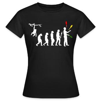Juggling Evolution Toss Juggler Juggle Costume Gif - Women's T-Shirt - black - Front - AI Model Female 172 dark (172cm)