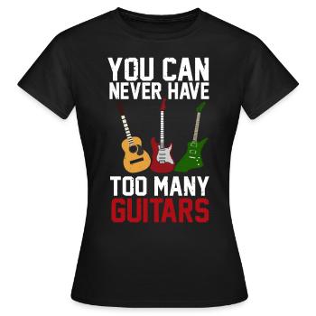 Too Many Guitars Electric Acoustic Guitar Player G - T-shirt Femme - noir - Devant - AI Model Female 172 dark (172cm)