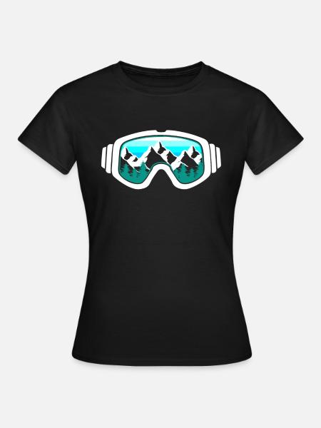 Snowboard Skibrille - Frauen T-Shirt - Schwarz